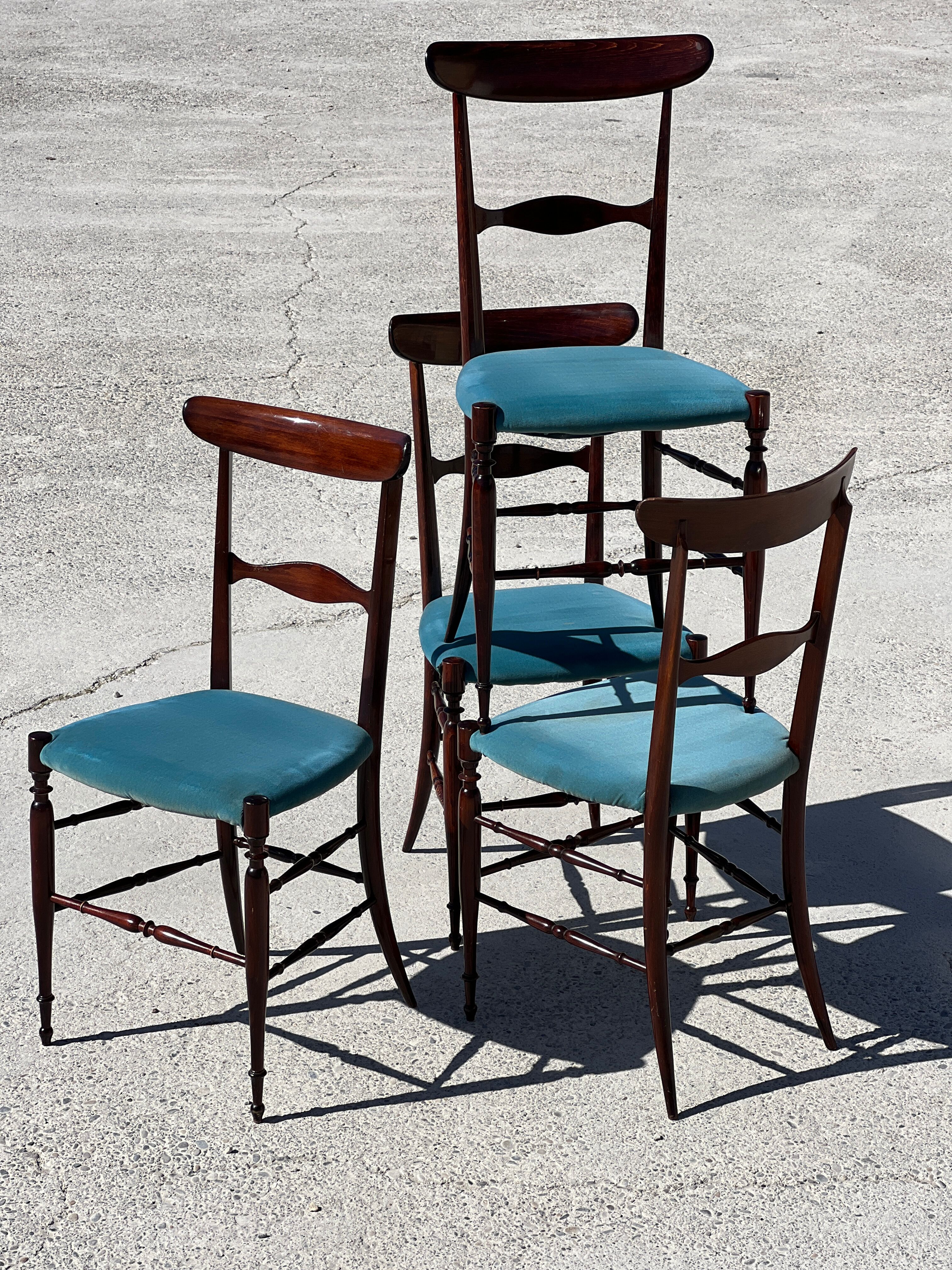 Set of 4 Campanino Chiavari chairs for Fratelli Levaggi 1950