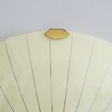 Mid-century wall or ceiling lamp made of glass with a graphic pattern