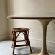 Vintage spiral rattan stool, France 1950