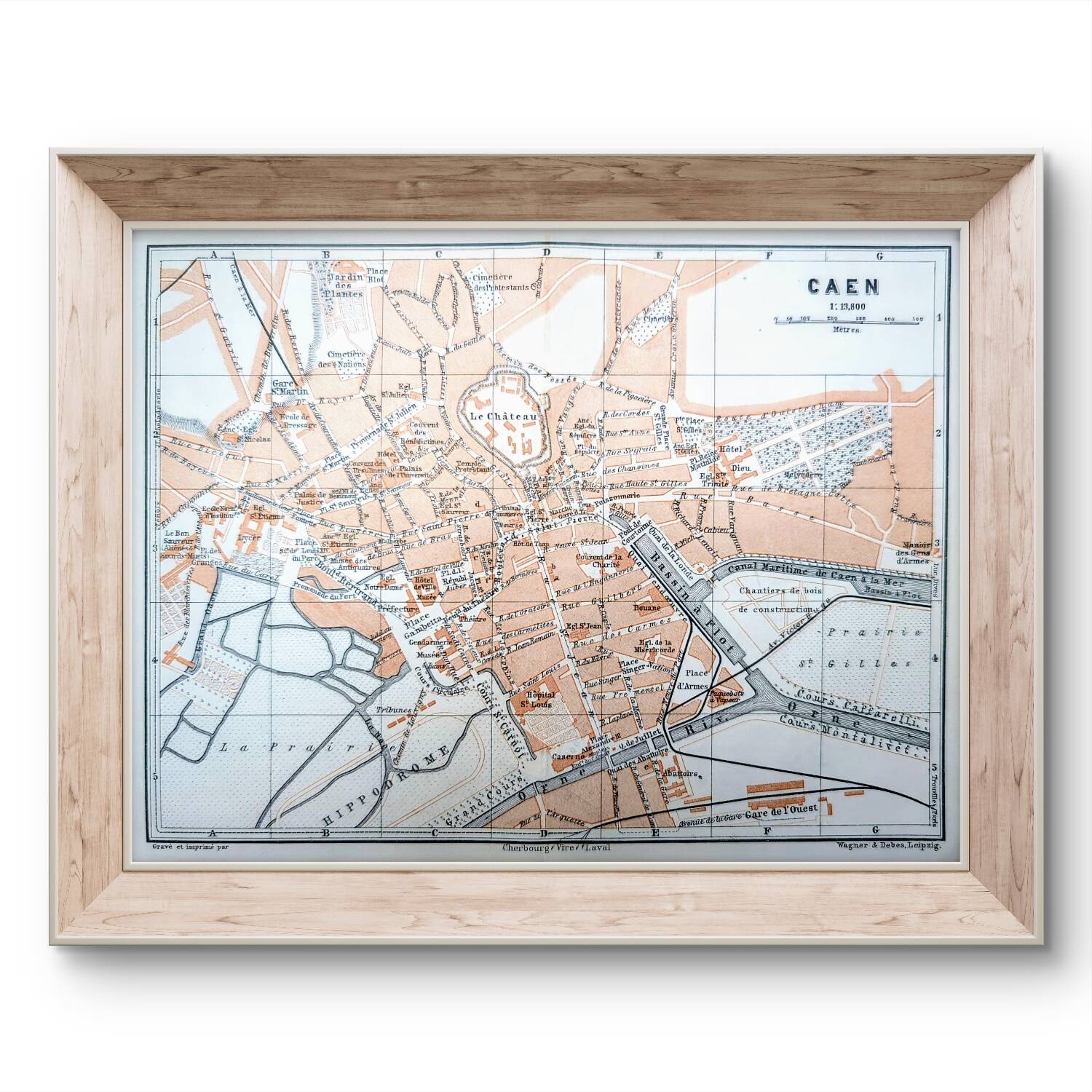 Imprimée en 1902, carte de Caen.