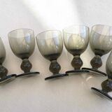 6 verres et carafe en verre soufflé 1960