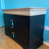 Vintage cherry wood commode refurbished
