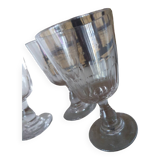 4 large crystal glasses from the end of the 19th century to the beginning of the 20th century