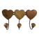 Wall-mounted coat rack, wooden hearts