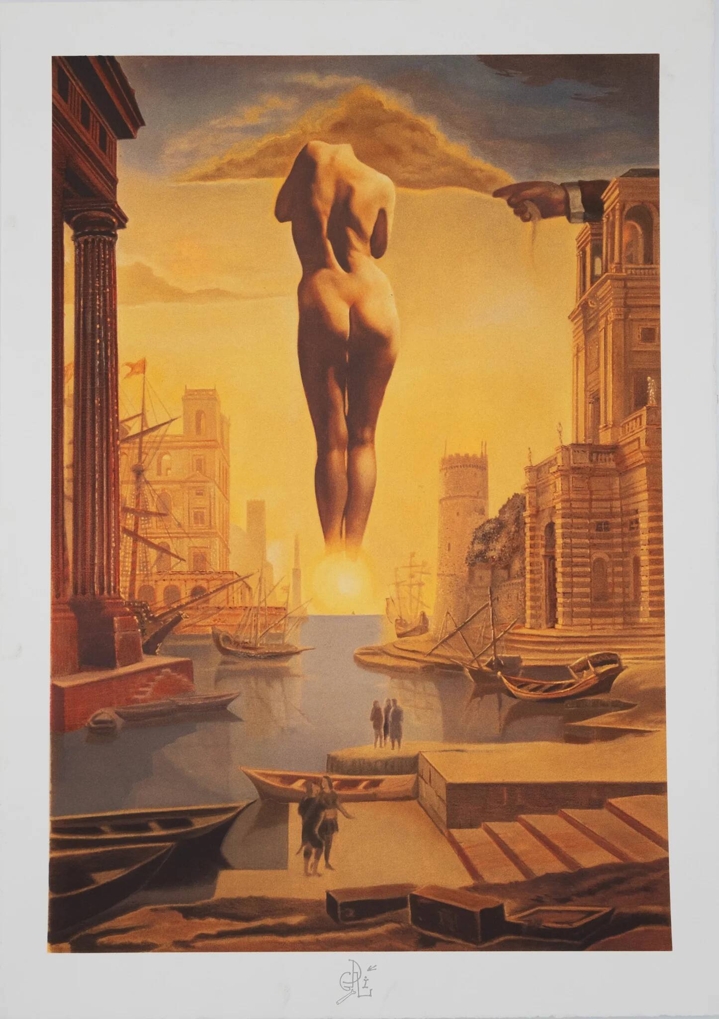 Salvador Dali: Dali's Hand Removing a Golden Fleece - Signed Lithograph