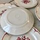 set of 7 flat plates FB Badonviller pinks years 30-40