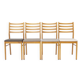 Ensemble de 4 chaises de salle à manger vintage en hêtre allemand | Rembourrées à neuf | Années 1970
