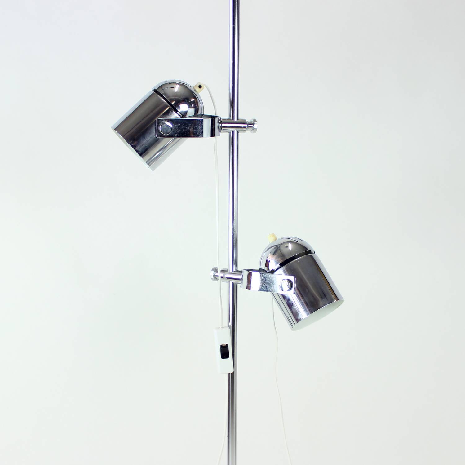 Vintage Combi Lux Chrome Double Spotlight Floor Lamp, Czechoslovakia, 1970s