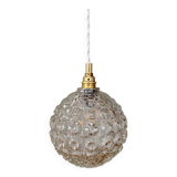 Vintage molded glass globe pendant light