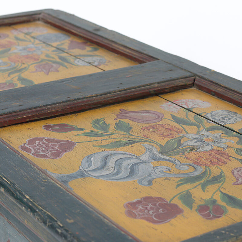 Large Rustic Farmhouse Romantic Folk Art Bridal Chest
