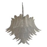Glass Chandelier "Felce" in Clear Color Italian