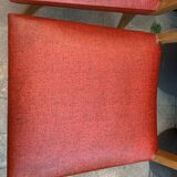 Chaises pieds compas skaï 1960