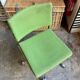 Chaise de bureau en tissu vert et métal chromé