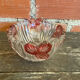 Vintage Crystal Pocket Bowl ANNE HUTTE Rose Decor #D661