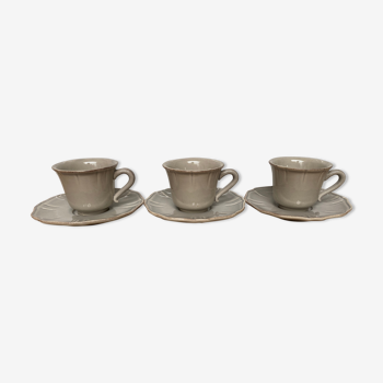 Set of 3 cups and subcups