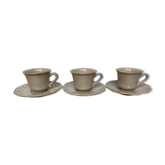 Set de 3 tasses et sous-tasses