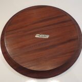 Large teak cheese board 1970 with bell, Cluze creation