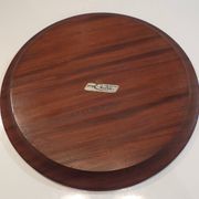 Large teak cheese board 1970 with bell, Cluze creation