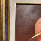 Portrait of the boy in the straw hat 70s/80s, signed