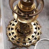 Lamp calice foot bronze and brass tulip mold and press 1900 a 20 not sign