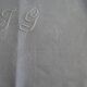Lot de 10 serviettes de table brodées coton damassé monogramme J.G
