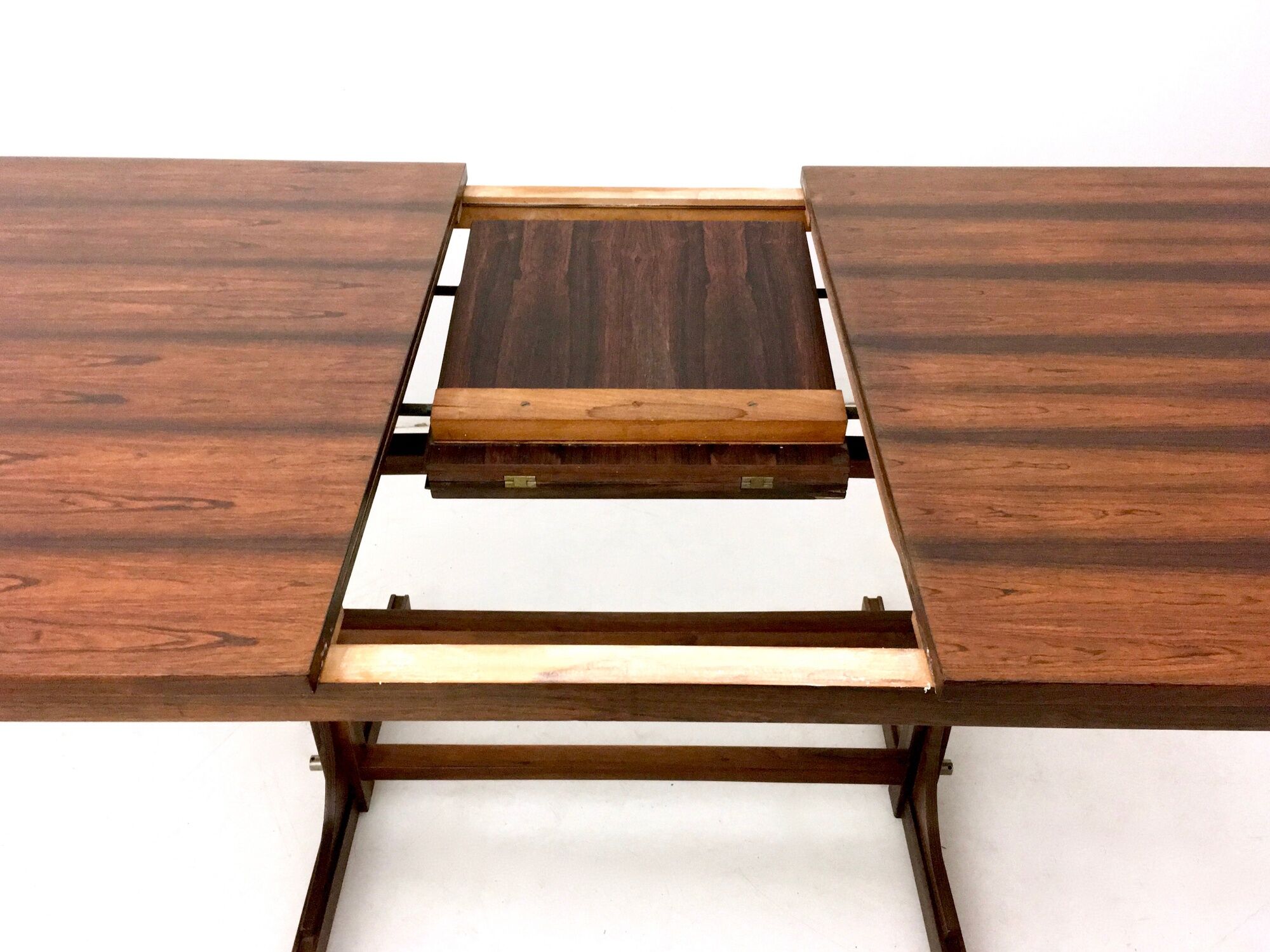 Midcentury rectangular wooden extendible dining table, italy 1960s