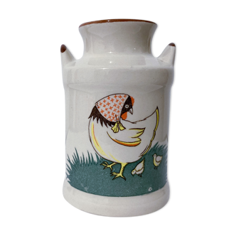 Pot à lait -poule et poussin