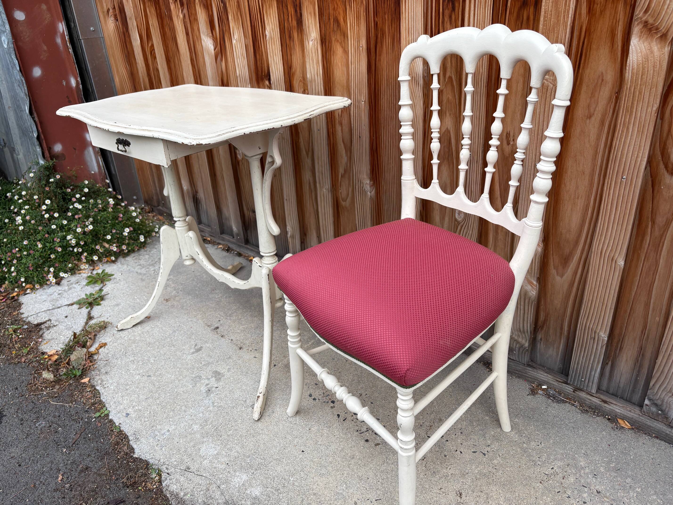 Antique dressing table with Napoleon III style chair
