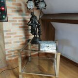 Coffee table beveled glass Pierre Vandel 70s