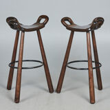 Sergio Rodrigues Spanish brutalist stools, model Marbella vintage