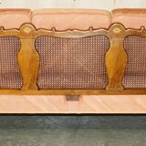 Three-piece bergère set in walnut, Chinoiserie style, from the 1920s, in need of restoration.