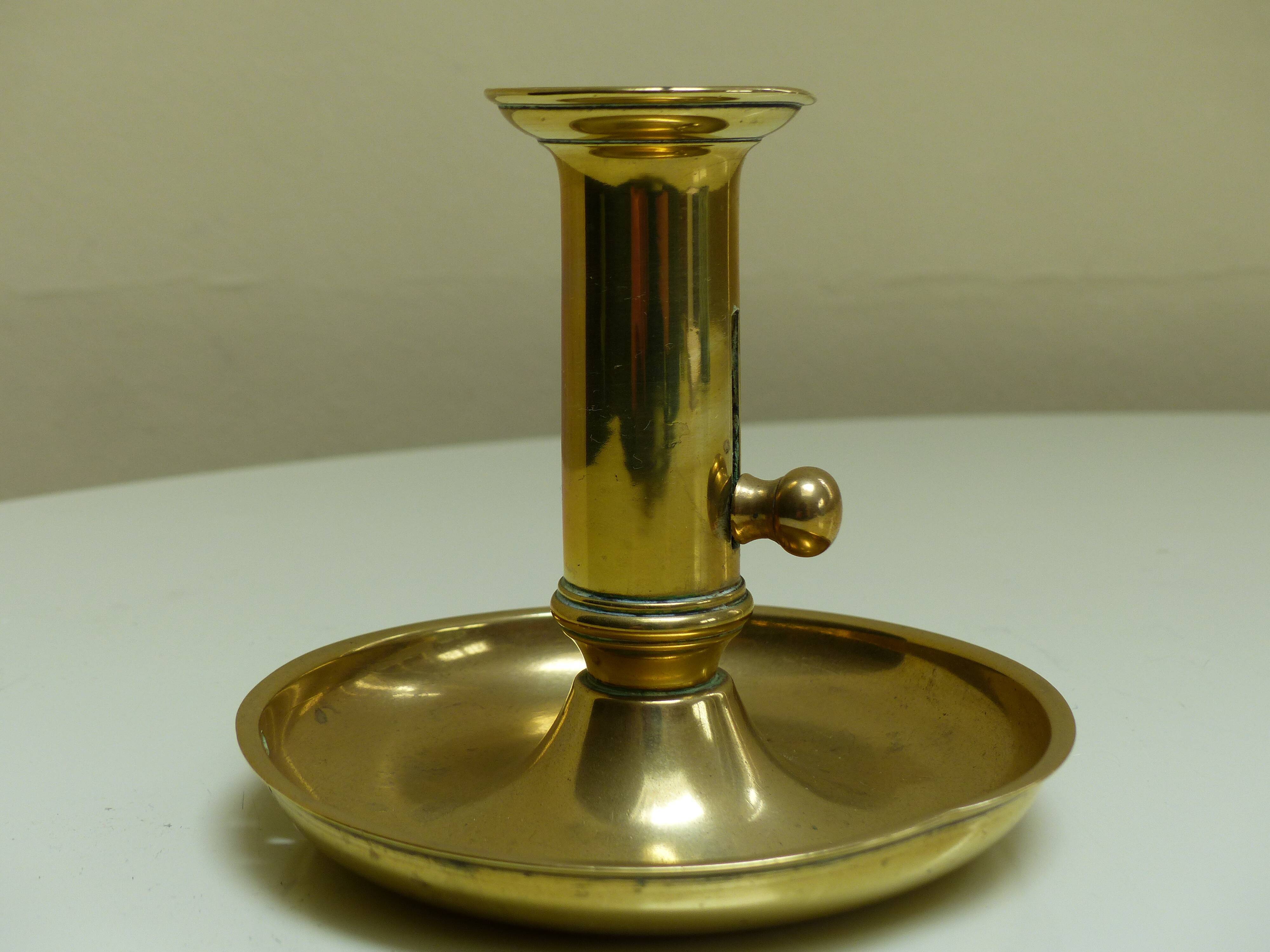Telescopic candle holder gilded brass