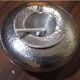 Hammered aluminum ashtray with lid for cigars and cigarettes