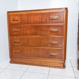 Commode de banquier d'époque art déco circa 1920 en acajou et placage d'acajou