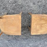 Series of 4 vintage wooden bistro chairs