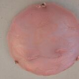 Art Deco ceiling lamp in pink pressed molded glass -