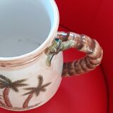 Large pitcher, palm pattern. Gourmet Pottery USA.