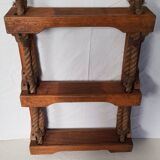 3-tier wood and rope boat shelf