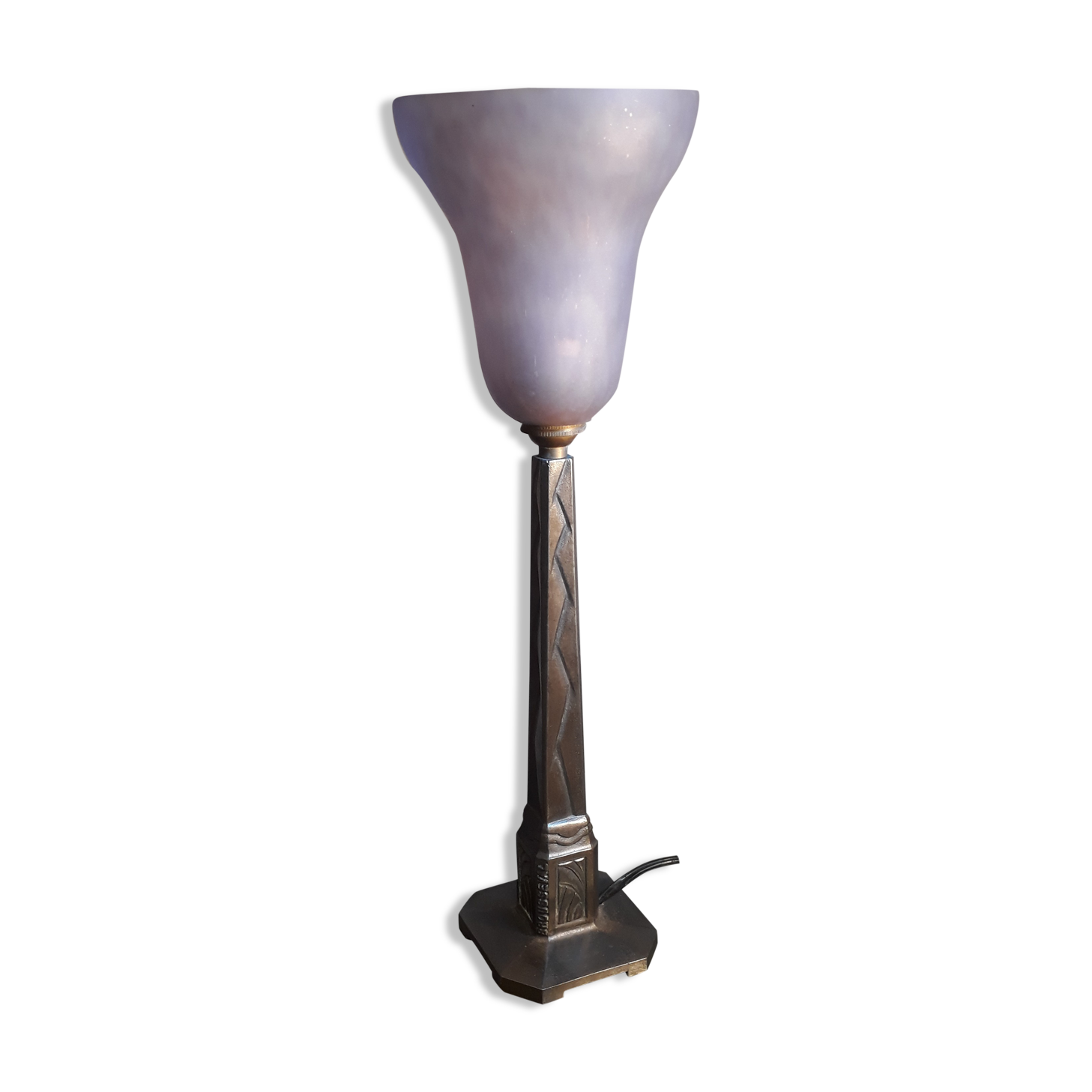 1920 steel cast iron lamp sign of bush house and tulip muller and brother not sign