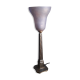 Lampe fonte d'acier 1920  signé de la maison Brousseval  et tulipe muller et frere non signe