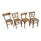 Set of 4 mismatched vintage bistro chairs