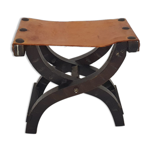 tabouret pliant en cuir