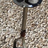 Cendrier sur pied en fer et cuir par Jean-Pierre Ryckaert, années 50