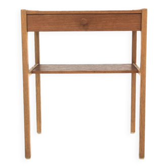 Table de chevet scandinave en teck et en chêne, Suède, 1960