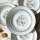 4 Assiettes creuses en porcelaine de Limoges motif oiseau de paradis