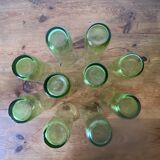 Service d'orangeade vintage en verre vert