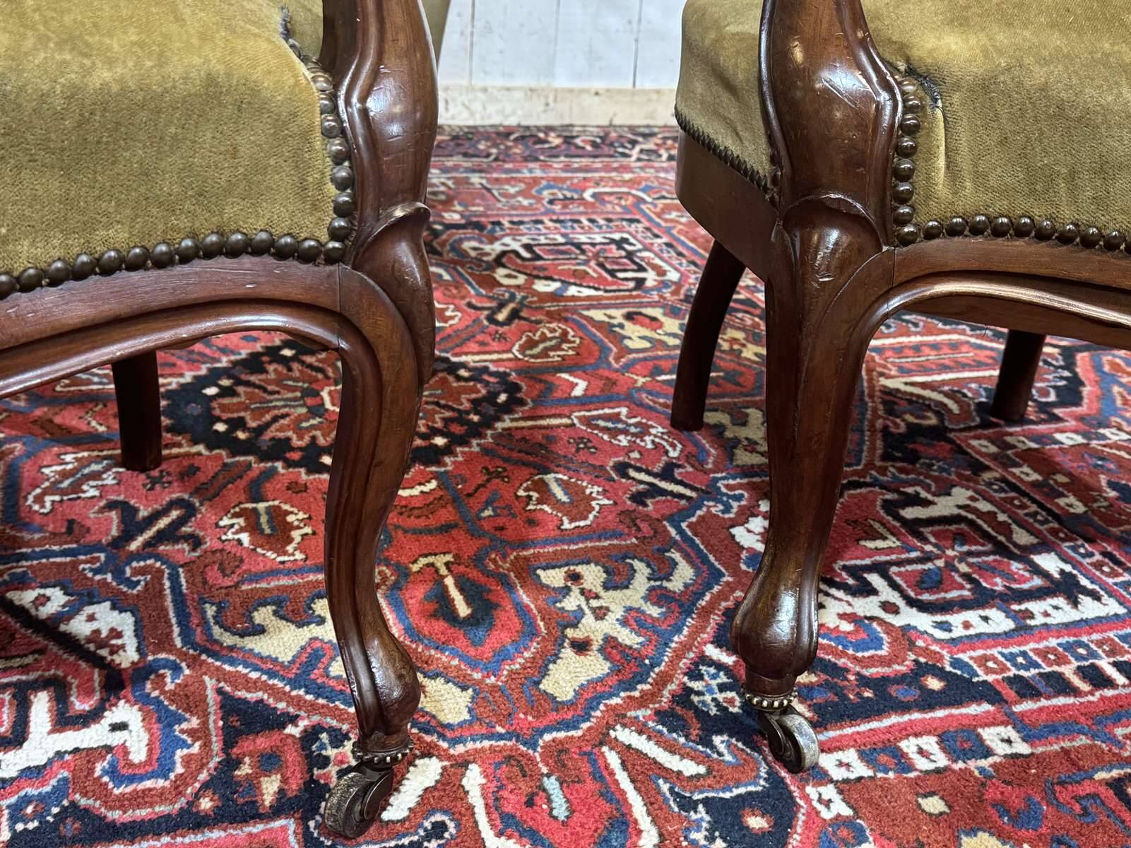 Paire de fauteuils Napoléon III XIXème en acajou