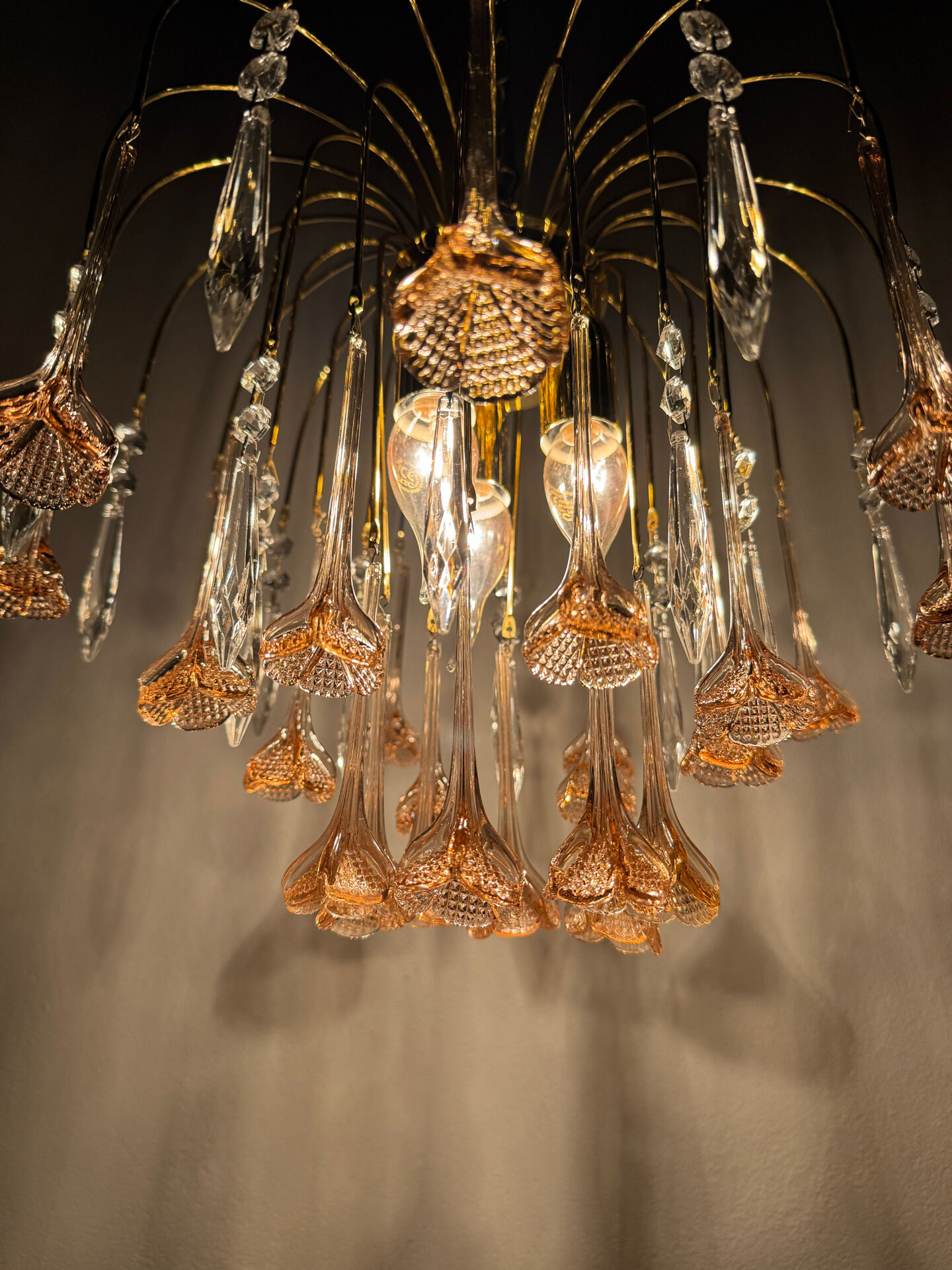 Lustrous rose Murano glass from the 1980s.