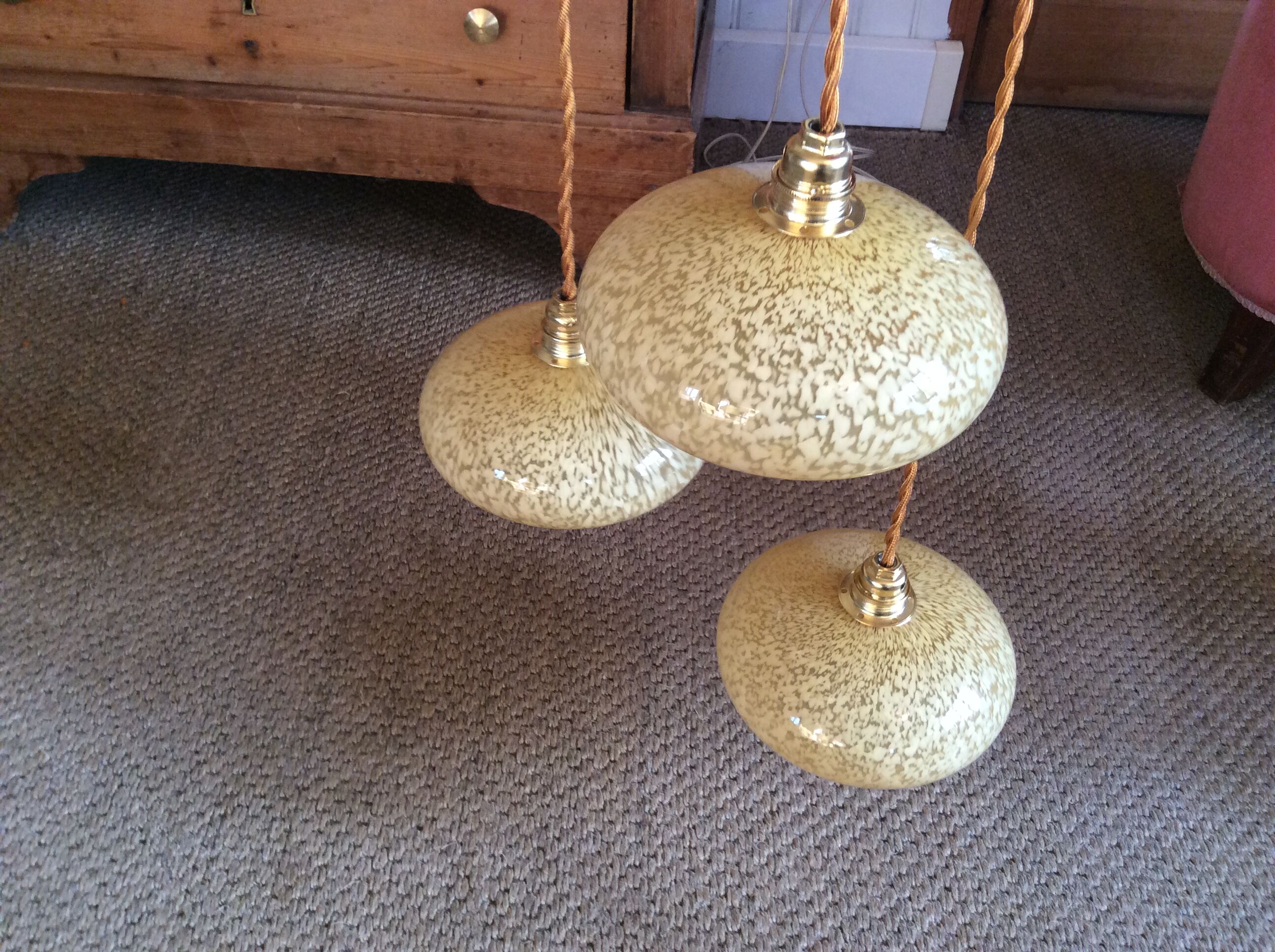 Trio of vintage suspensions