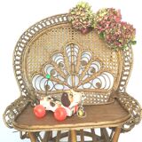 High chair baby rattan emmanuelle peacok